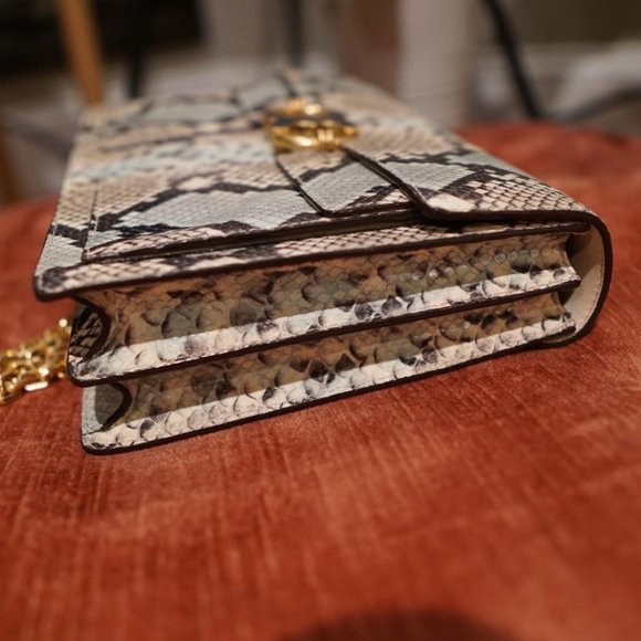 tory burch gemini link snakeskin medium shoulder - Picture 3 of 7